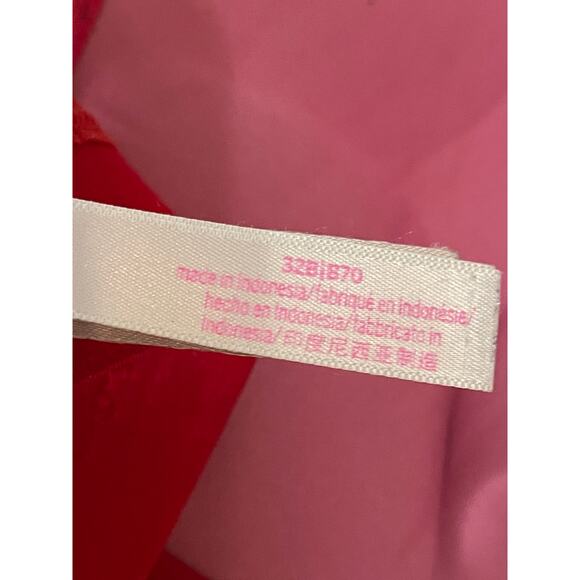 Victoria's Secret Pink Push Up Bra Red with Pink Women's size 32B - Picture 5 of 5